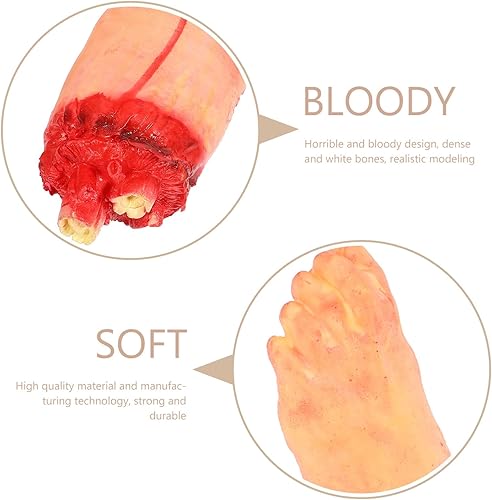 Miniatura 7 de Totority Simulación de mano rota adornos de Halloween Decoración de Halloween Decoración de mano Severed Foot Prop Halloween Cuerpo falso Mano rota
