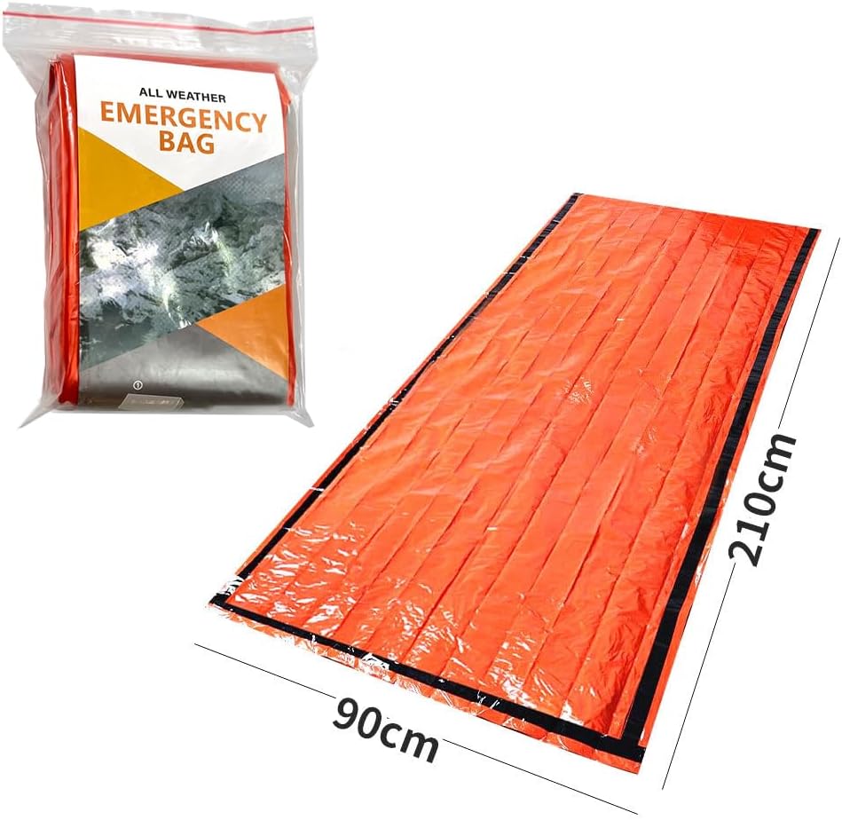 Outdoor First Aid Sleeping Bag, Camping, Climbing Insulated Warm Gear Survival Blanket(210×90 cm),Orange Outdoor First Aid Sleeping Bag, Camping, Climbing Insulated Warm Gear Survival Blanket(210×90 cm),Orange