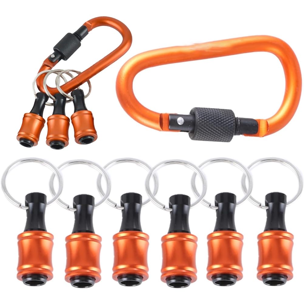 Ctrlzs Screwdriver Bits Holders 1/4 Inch Hexagonal Shank Extension Keychain Drill Holders