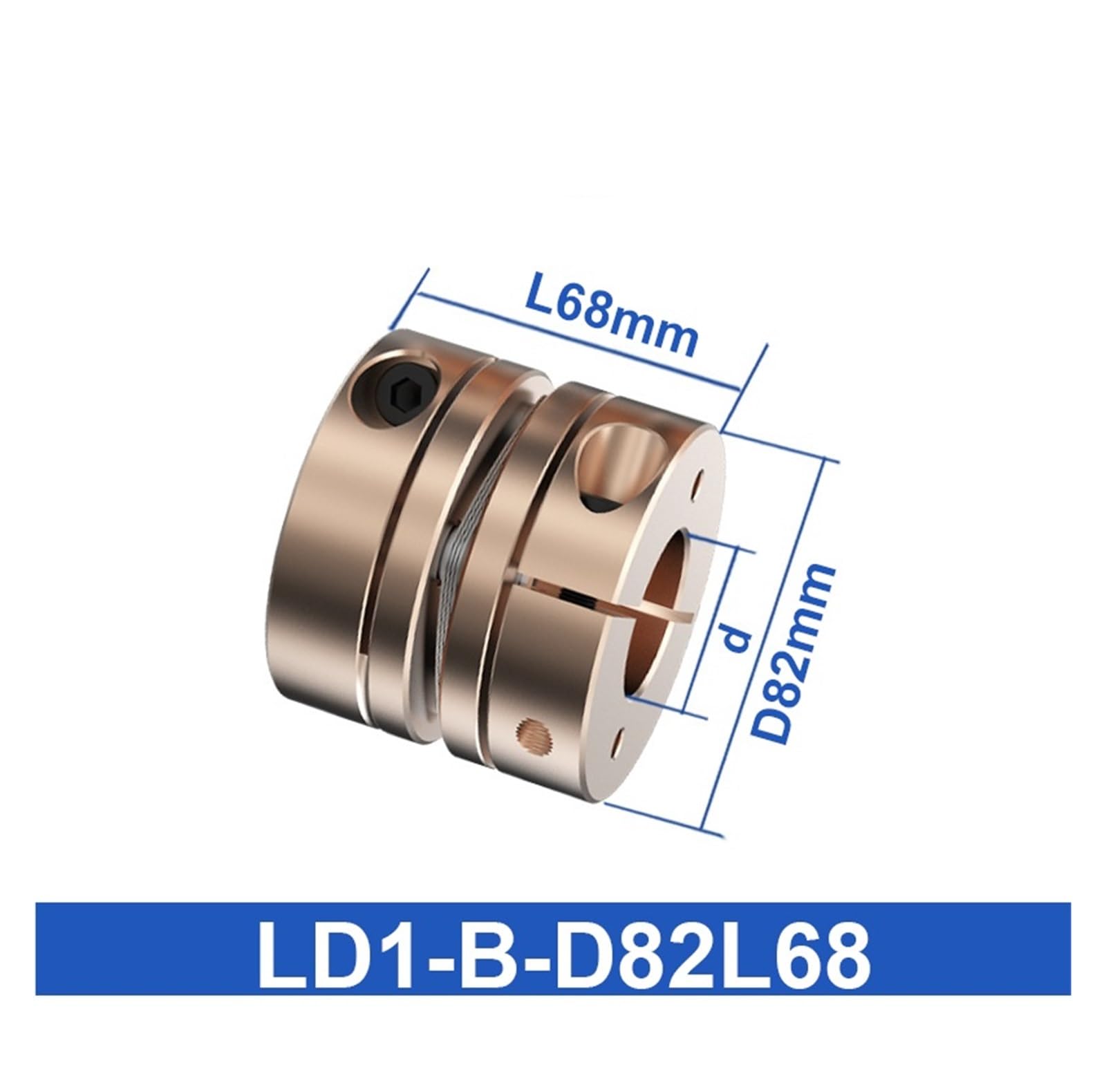 Acoplamiento de diafragma Acoplamiento de Eje CNC D82L68 Acoplamiento Flexible de Disco único(17X17)