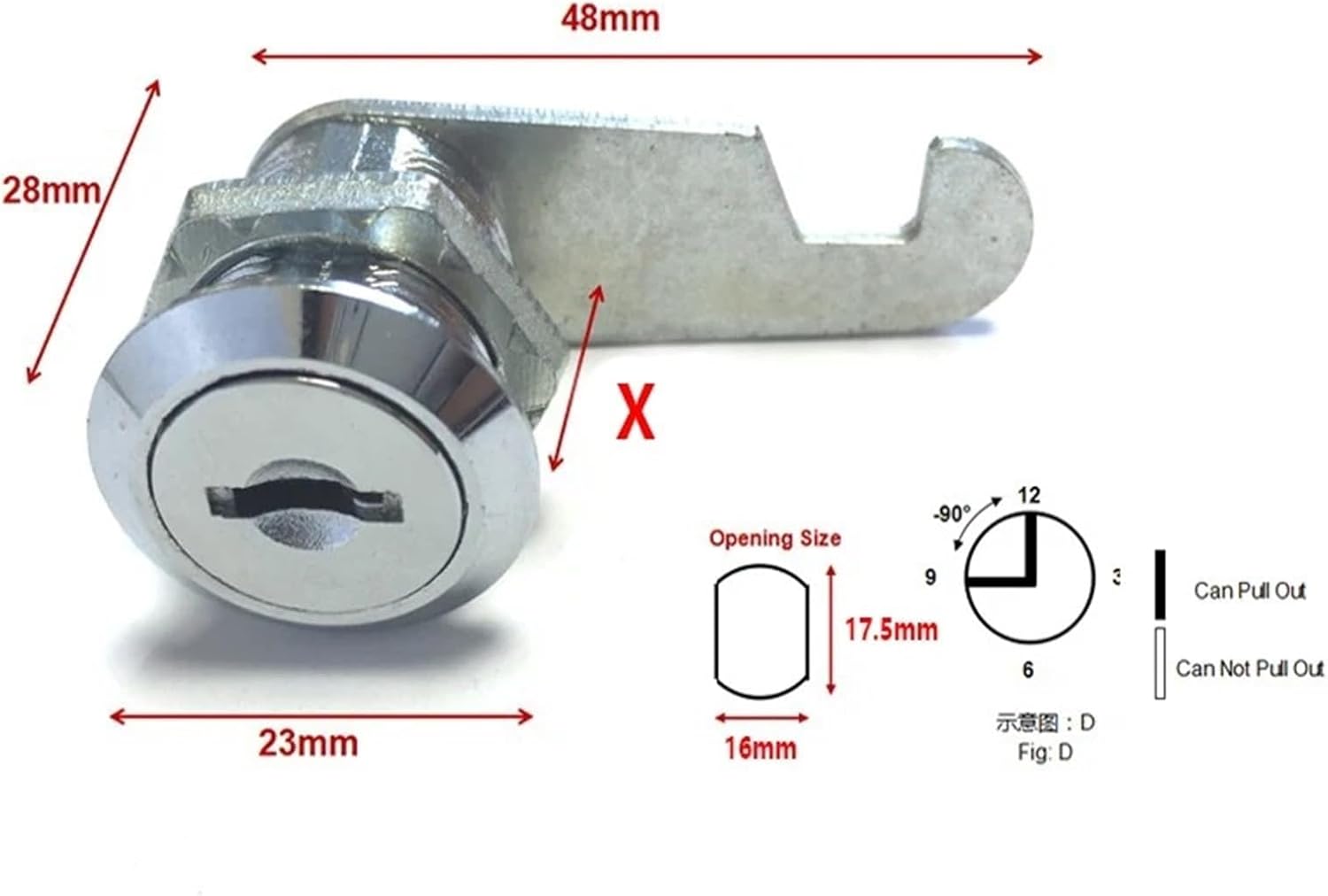 4pcs/Bag Drawer Cam Lock with 2 Keys for Door Mailbox Cinet Tool Box DIY Furniture Hardware HJ03(Key Same X 30mm)