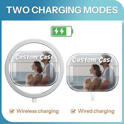 Miniatura 2 de Funda personalizada para AirPod compatible con AirPod Pro de 2 generación, personaliza tu foto, texto y nombre, funda de protección completa, regalo