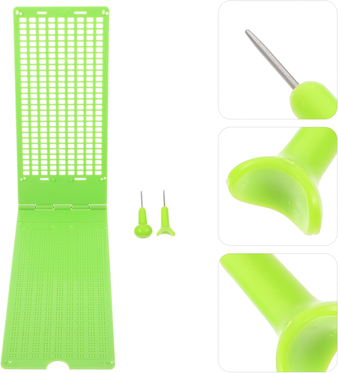 Beavorty 1Set Braille Writing with Stylus Line Cell Braille Plate for Blind Durable Plastic Braille Writing Supplies for Learning and Convenience