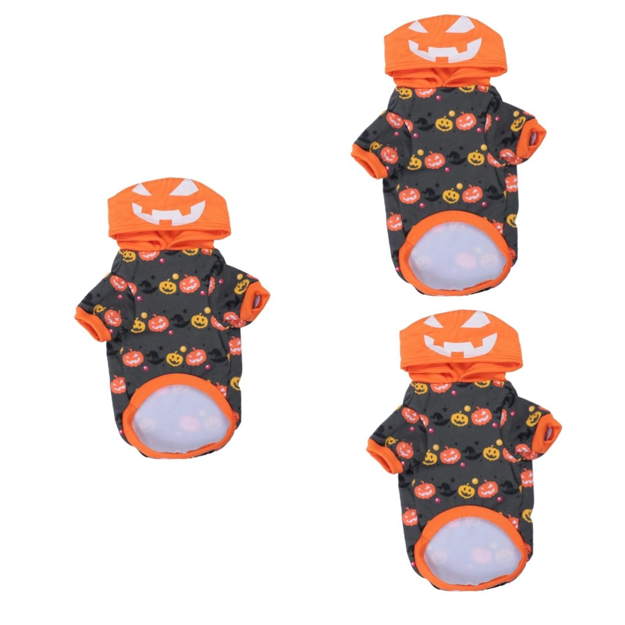 BESPORTBLE 3pezzi Costume Per Animali Con Cappuccio Pile Per Halloween Abbigliamento Per Cani Stile Pumpkin Taglia