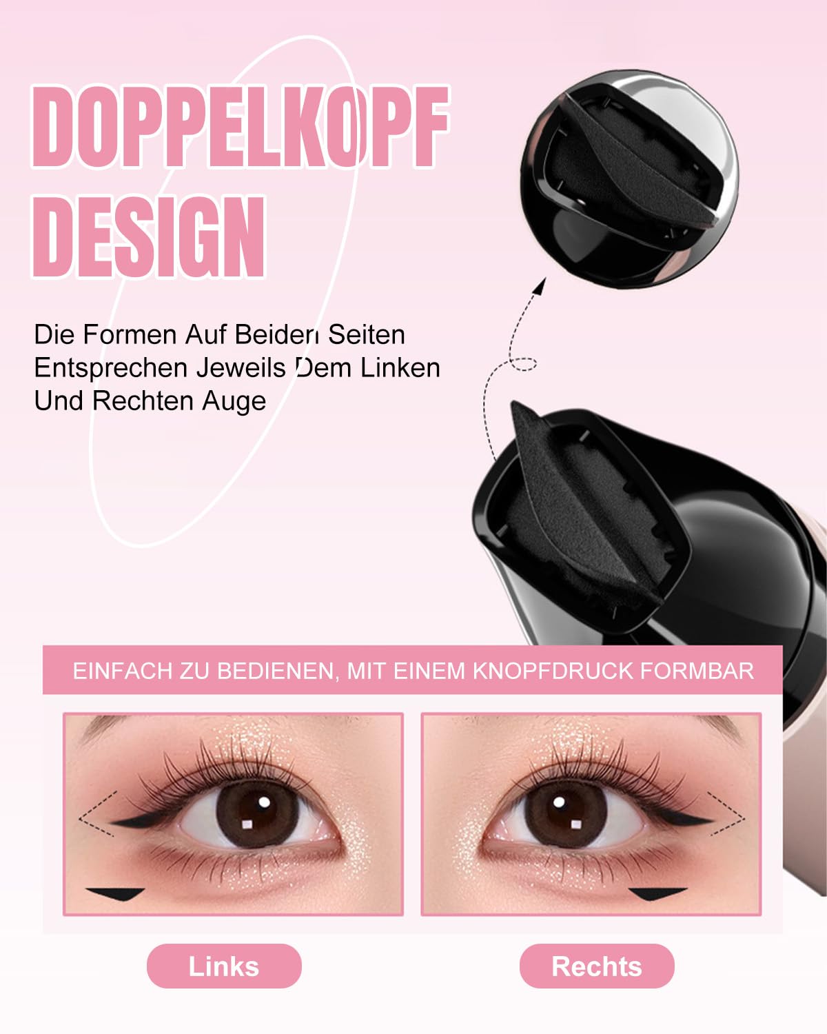 Stempel do eyelinera, wodoodporny, odporny na pot i szybkoschnący, naturalny i długotrwały, jednoprzyciskowy makijaż oczu na imprezę i w podróży