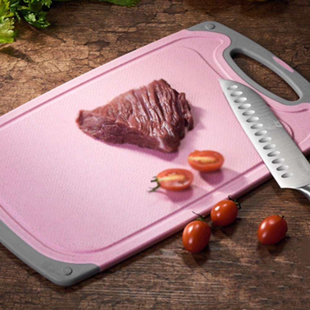 Deski do krojenia Deski śniadaniowe Plastikowa deska kuchenna Prostokątna deska do krojenia Praktyczny uchwyt Konstrukcja antypoślizgowa Antybakteryjne akcesoria kuchenne 35X21X0,7CM, różowy