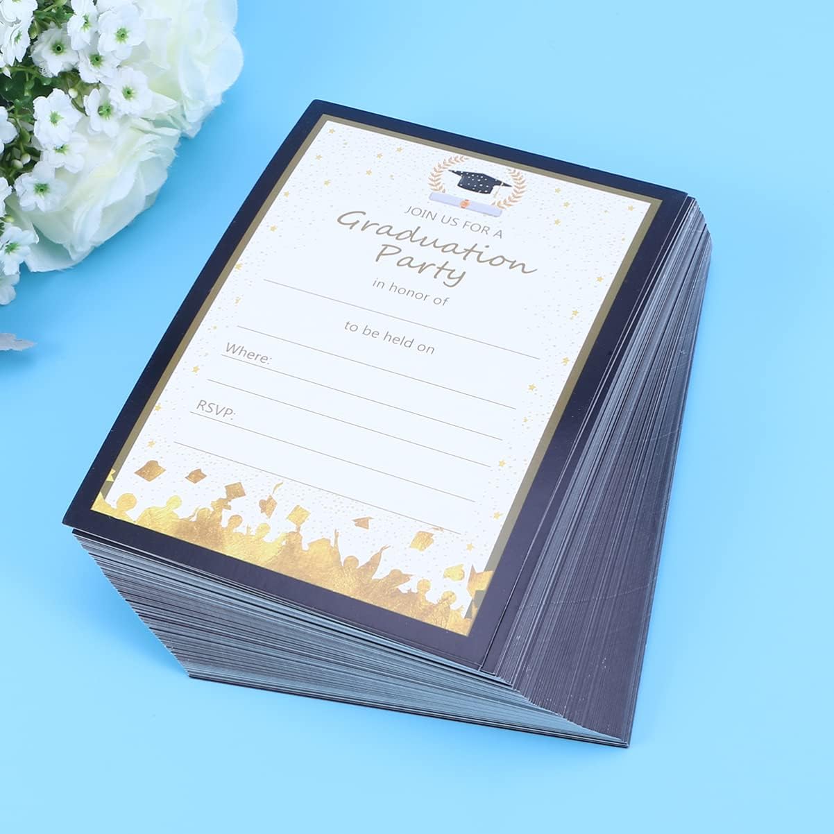 PRETYZOOM Graduation Party Invitations Cards 48 Pack Congratulations Cards Bulk for Graduation Supplies