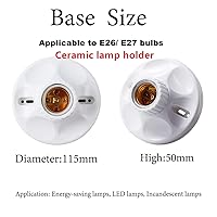 Vista 5 de Enchufe de bombilla con cable, 25 pies, base de lámpara E26/E27, enchufe de luz de escritorio con base de bombilla E26/E27, base de lámpara