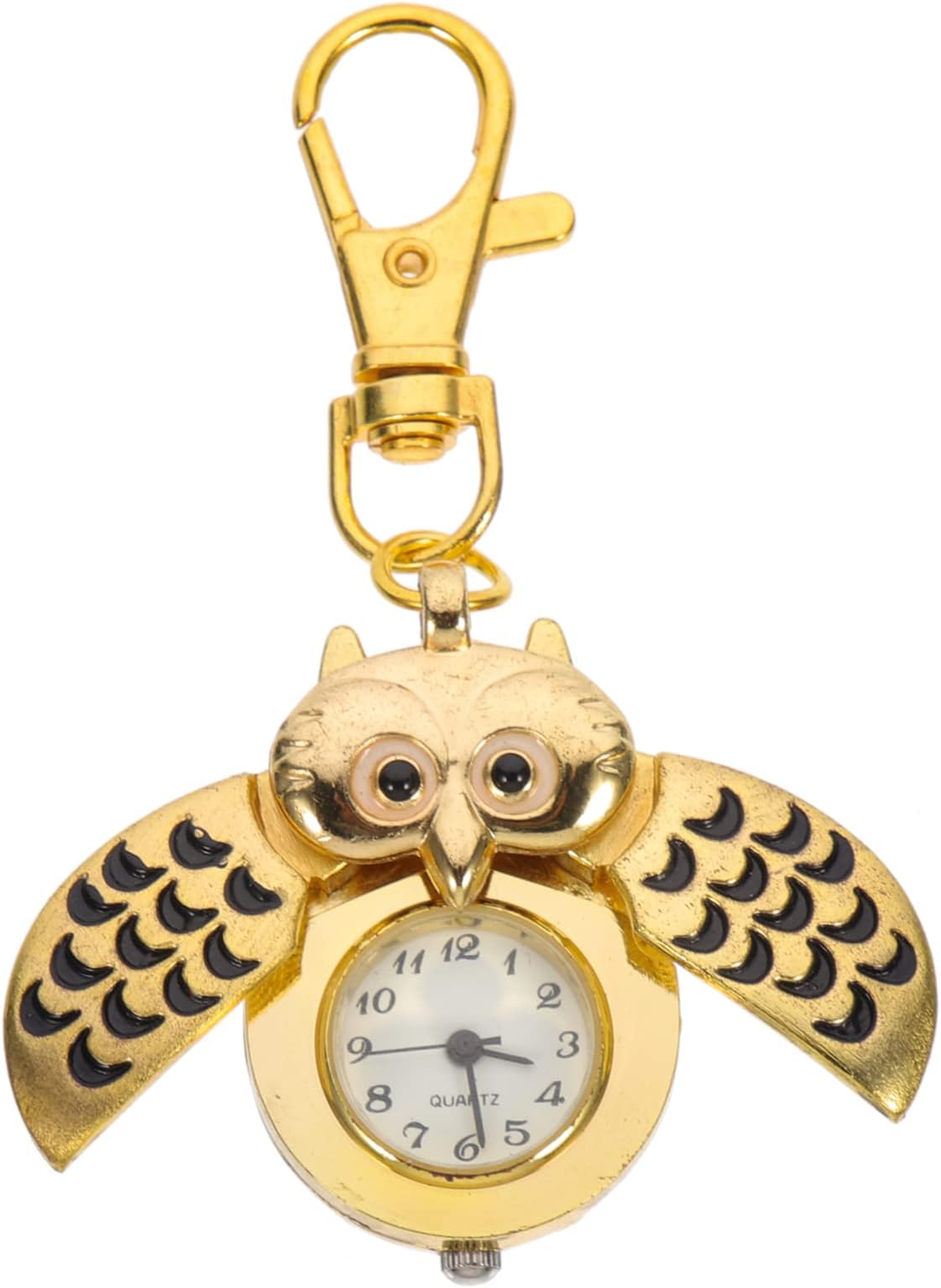 Generic1pc Owl Pocket Watch Nurse Necklace Nursing Necklace Keychains for Women Owl Watch Keychain Owl Key Ring Owl Key Chain Owl Shape Key Chain Cartoon Pocket Watch Care Clip Golden