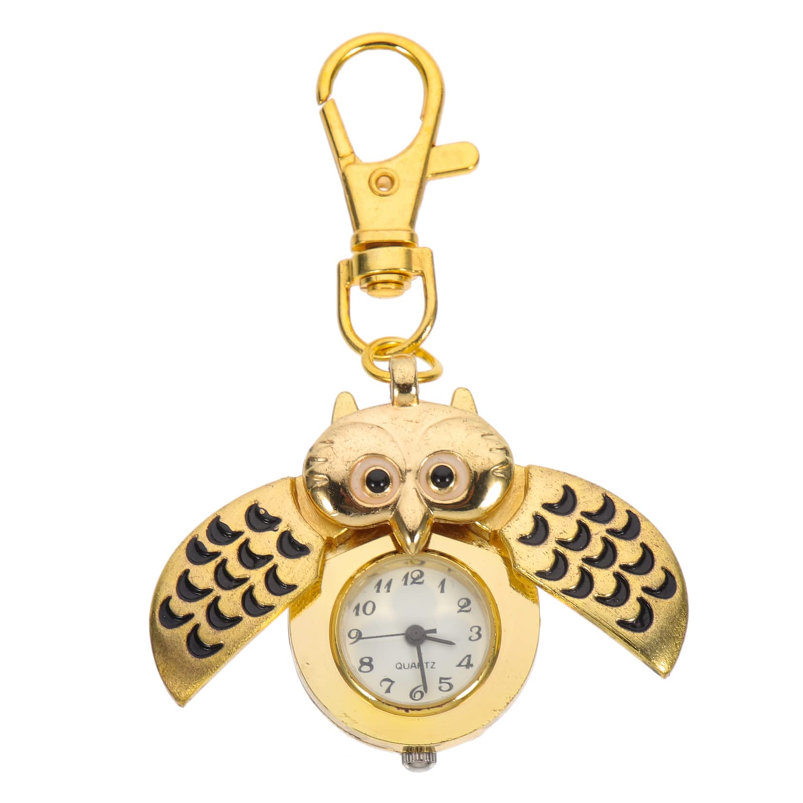 Generic1pc Owl Pocket Watch Nurse Necklace Nursing Necklace Keychains for Women Owl Watch Keychain Owl Key Ring Owl Key Chain Owl Shape Key Chain Cartoon Pocket Watch Care Clip Golden
