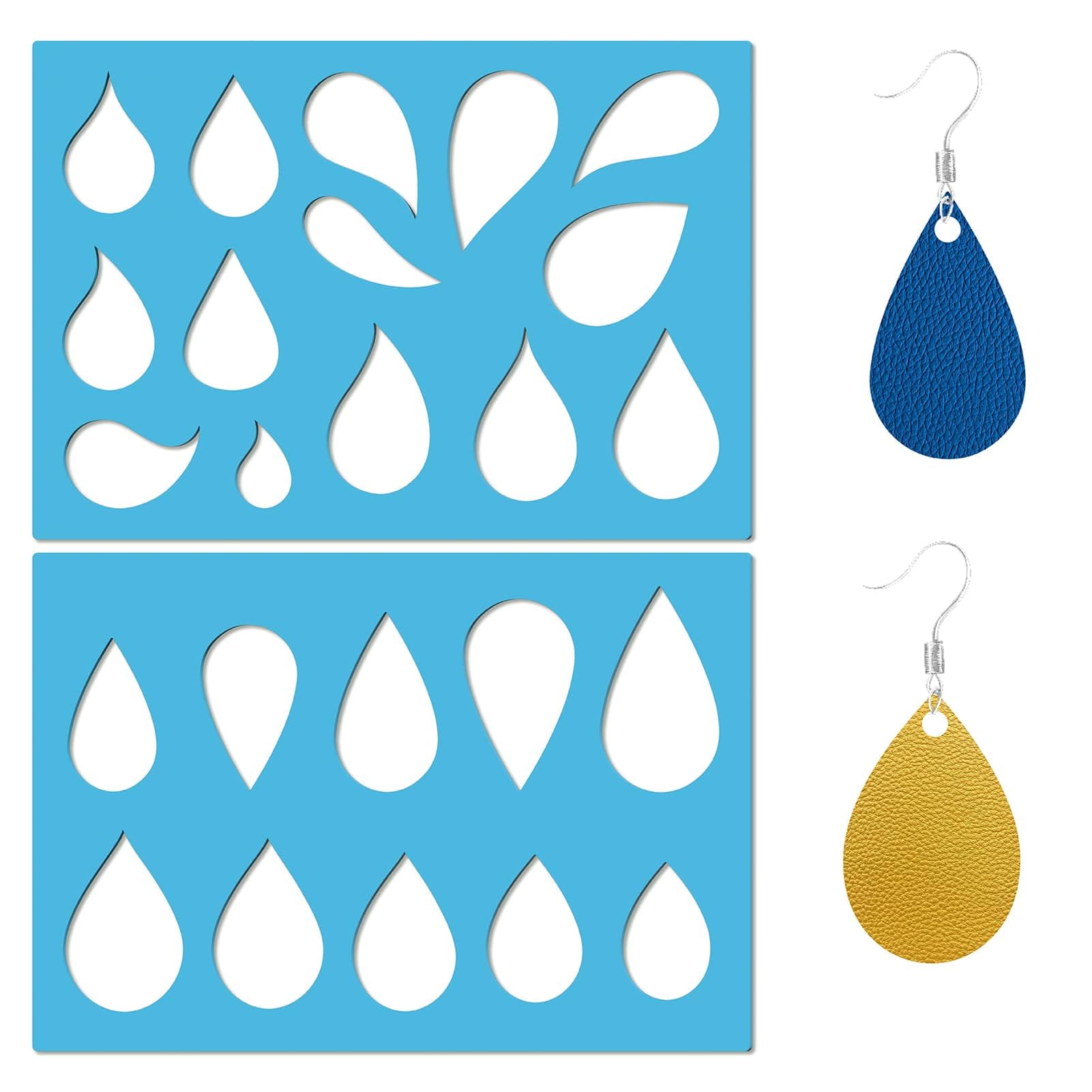 GORGECRAFT 2 Styles Jewelry Shape Template Teardrop Earring Templates Reusable Drop Acrylic Cutting Stencil for Bracelets Earrings Jewelry Making DIY Crafts Scrapbooking Art Painting 5.12x3.54inch