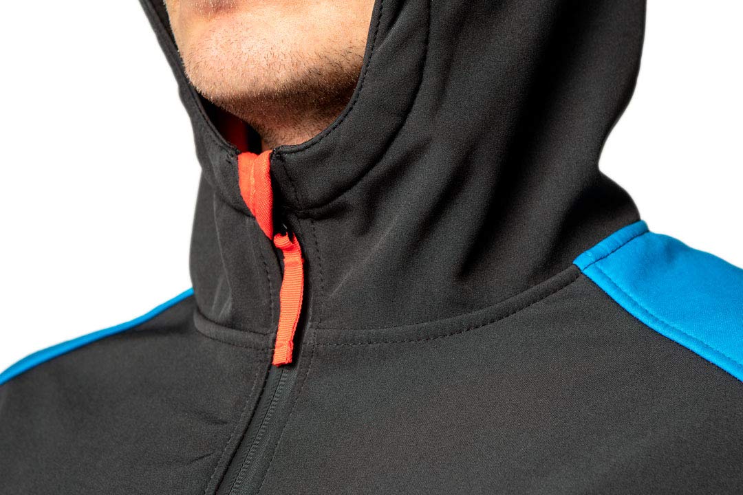 NEO TOOLS Herren Arbeits-Softshelljacke HD+ mit Kapuze, 94% Polyester | 6% Elasthan, Gr. S-XXL, Winddicht, Wasserabweisend (5000 mm), Atmungsaktiv (3000 g/m2), Wasserdichte Reißverschlüsse