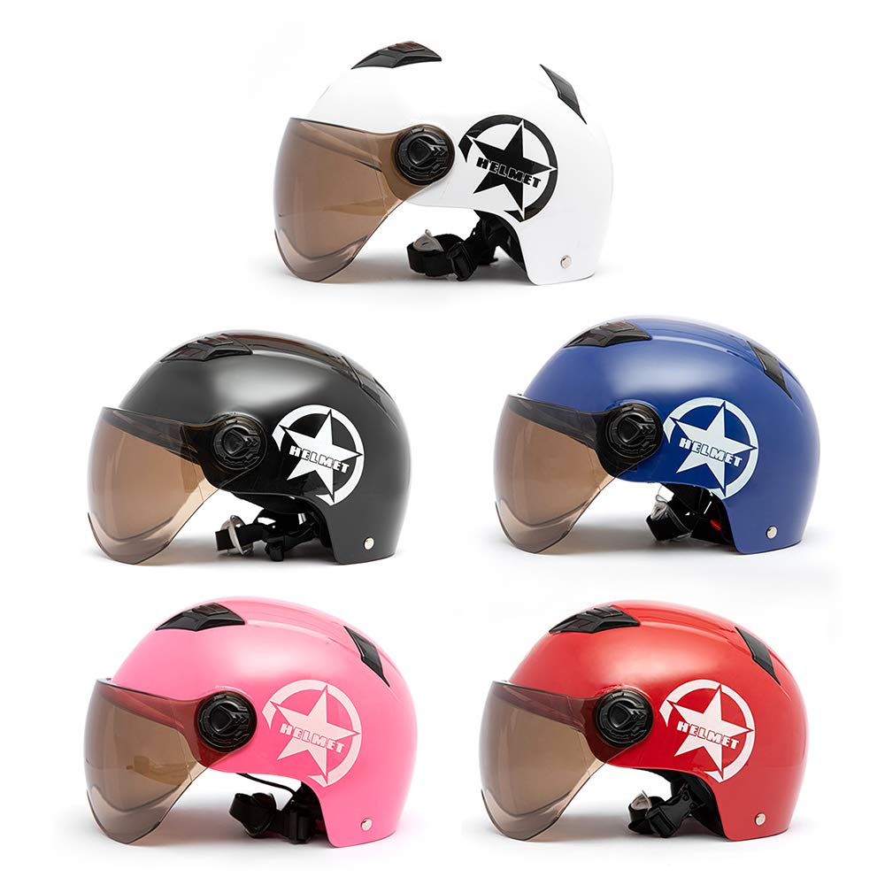 Matybobe Kask motocyklowy półotwarty, regulowany rozmiar, wyposażenie ochronne, kask na głowę, uniseks, biały