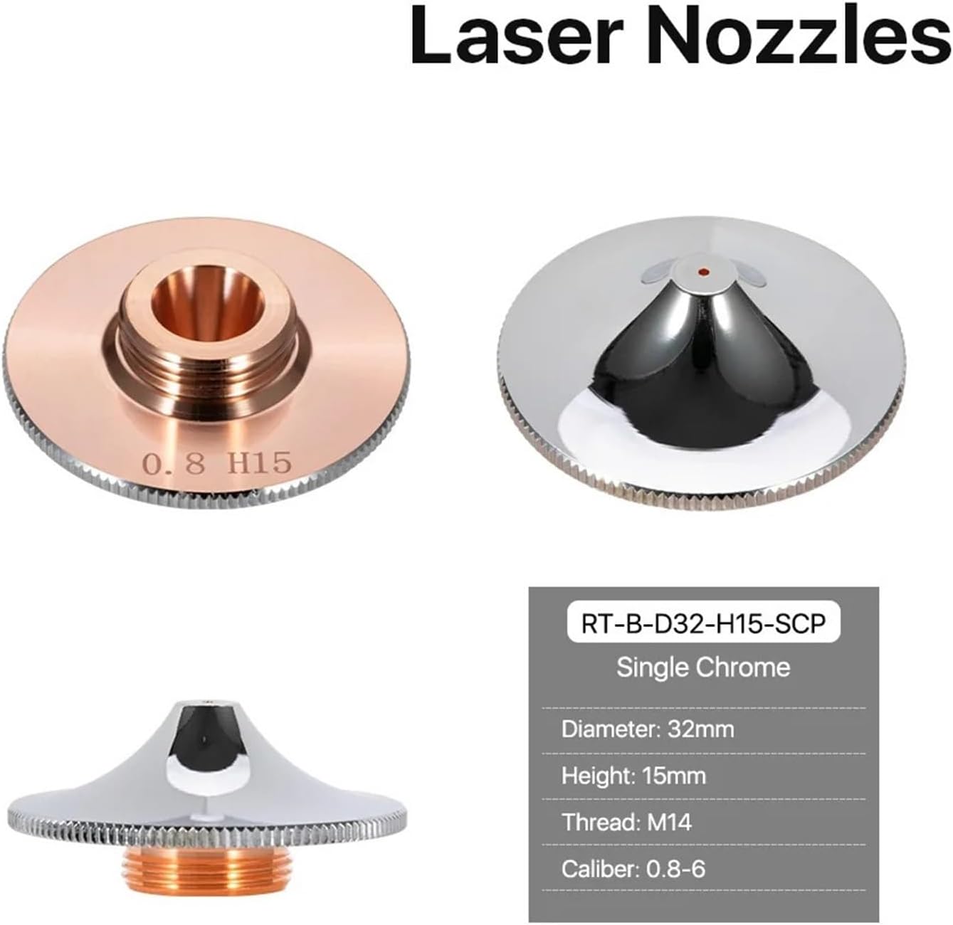 Single/Double Layers Dia.32mm H15 Caliber 0.8-8.0mm Welding Laser Nozzles 1Pcs