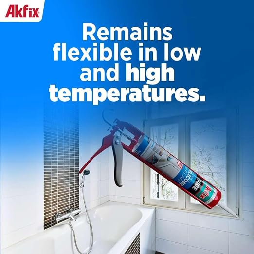 Akfix 100E Sellador de Silicona Negro 12 x 10.1 fl.oz. miniatura 6