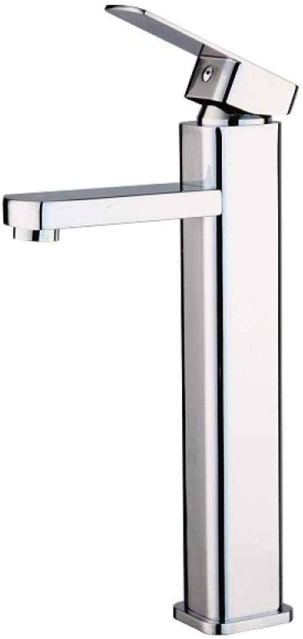 Robinet de cuisine chrome poli au design surélevé pour vasque et lavabo moderne