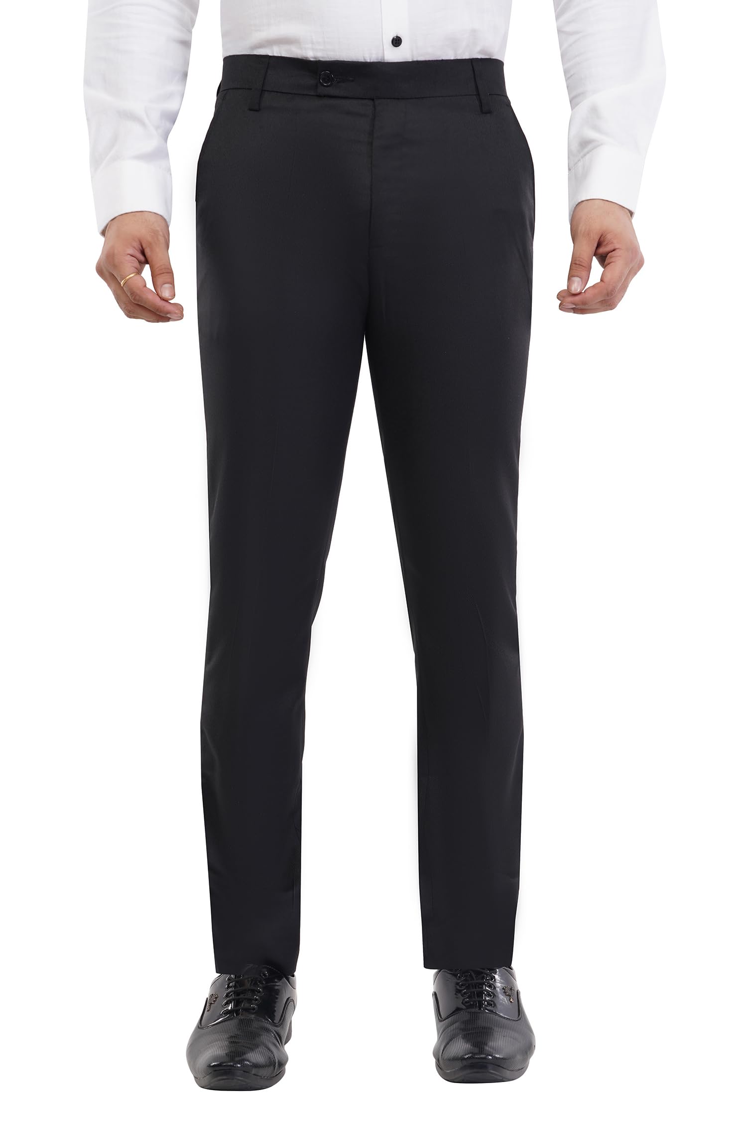 PollyCotton Formal Pants for Men | Stylish Slim Fit Men's Wear Trousers for Office or Party | Mens Fashion Dress Trouser Pant-image-4
