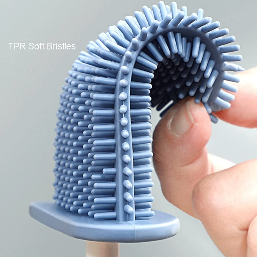 Conveniente Set di Spazzola e Supporto for Toilette in Silicone, Spazzola for Tazza da Toilette, Lavagna for la Pulizia Spazzola con setole in Silicone e TPR. Setola Morbida Uso Domestico