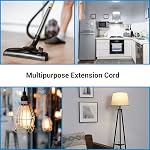 DEWENWILS Cord d'extension extérieur 25FT, Cordon d'alimentation imperméable pour les appareils d'intérieur extérieur, Noël, 14/3 SJTW, Noir, ETL Inscrit, paquet de 2