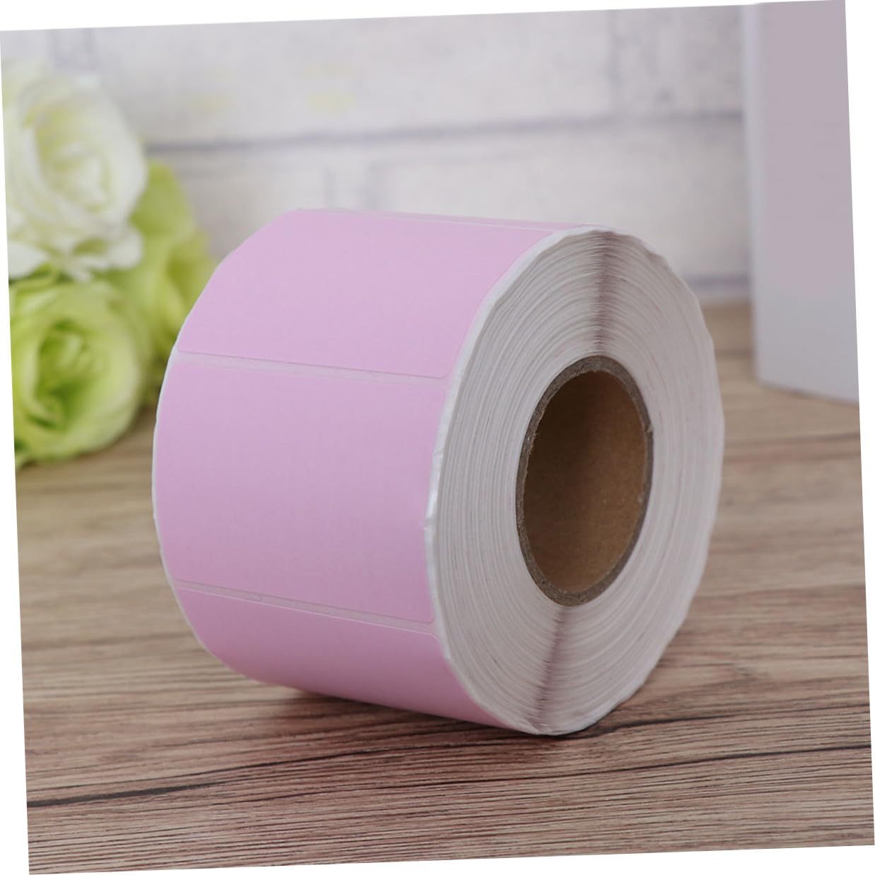 PRETYZOOM 2 Rotoli Etichette Termiche Adesive Rosa in Carta Termica Superficie Liscia, Etichette Autoadesive Vuote per Spedizioni e Imballaggi, Formato 60x40 Mm