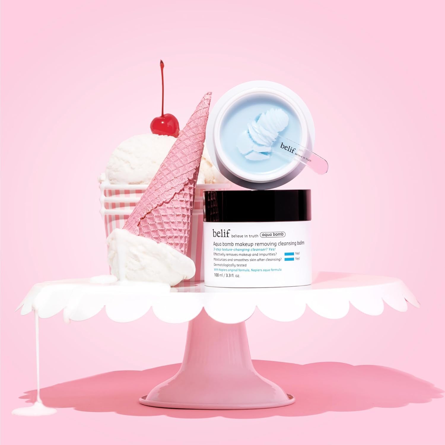 belif Aqua Bomb Cleansing Balm Makeup Remover, Hydrate & Deep Cleanse in 1 Step, Melt Away Makeup & SPF, Balm to Oil Cleanser Formula, No Oily Residue, Korean Skin Care (3.3 fl.oz., New Formula) - Image 6