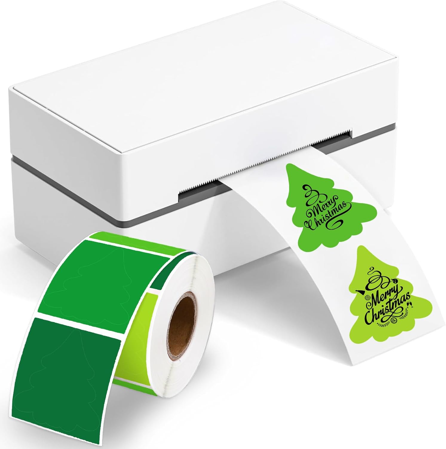 Whaline Christmas Tree Direct Thermal Labels Stickers Green Colored Pine Tree Cedar Self-Adhesive Printer Decals for Xmas Holiday DIY Candle Name Tag Logo Design, 400 Pcs - Image 7