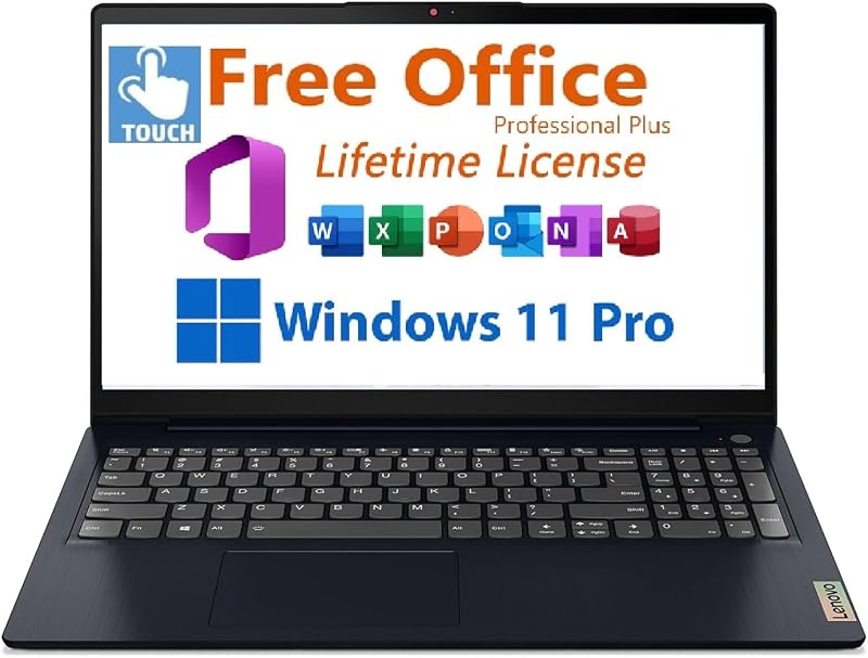 Lenovo 2026 IdeaPad 1i 39,6 cm (15,6 Zoll) FHD-Touchscreen-Laptop, mit Lifetime Office, Intel Core i5-1335U der 13. Generation, 8 GB RAM, 512 GB SSD, Intel Iris Xe Grafik, Win 11 Pro WLAN, 6,10