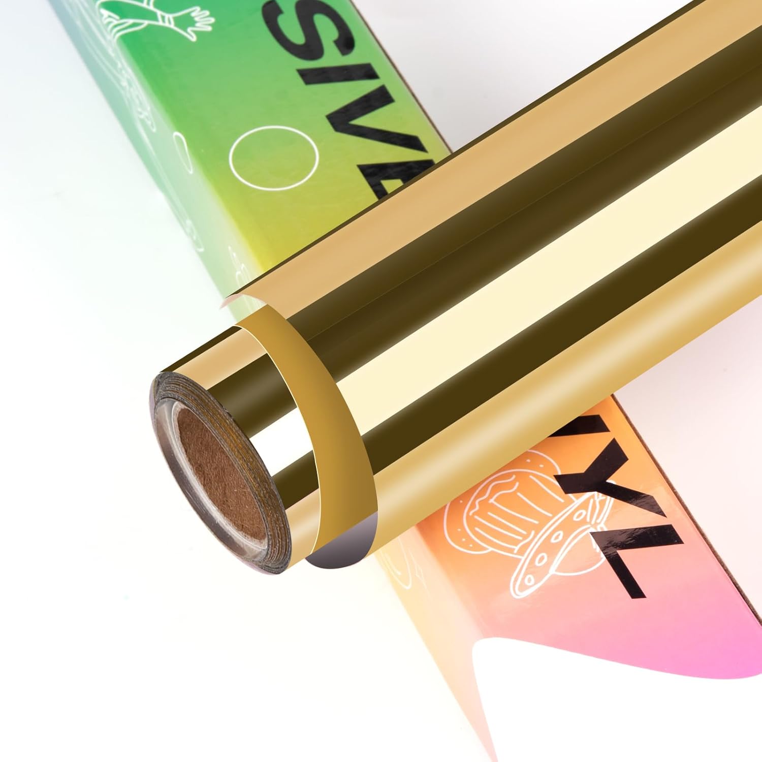 HTVRONT Gold Permanent Vinyl for Cricut 12" x 6FT Chrome