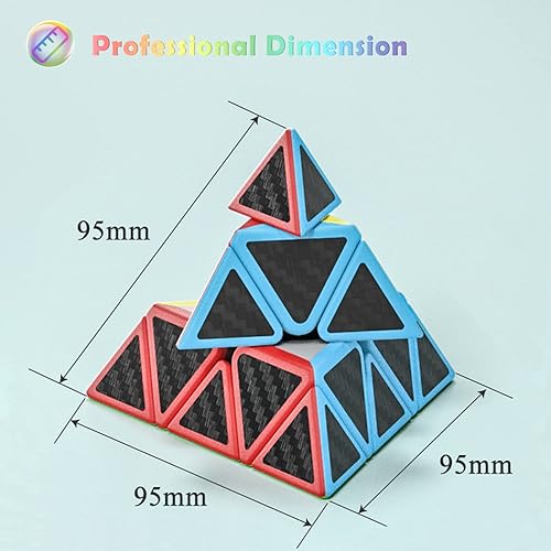 Vista 9 de Roxenda Pyramid Speed Cube, 3x3x3 Qiming Pyramid Speed Cube Triangle Cube Puzzle Magic Cube (Black)