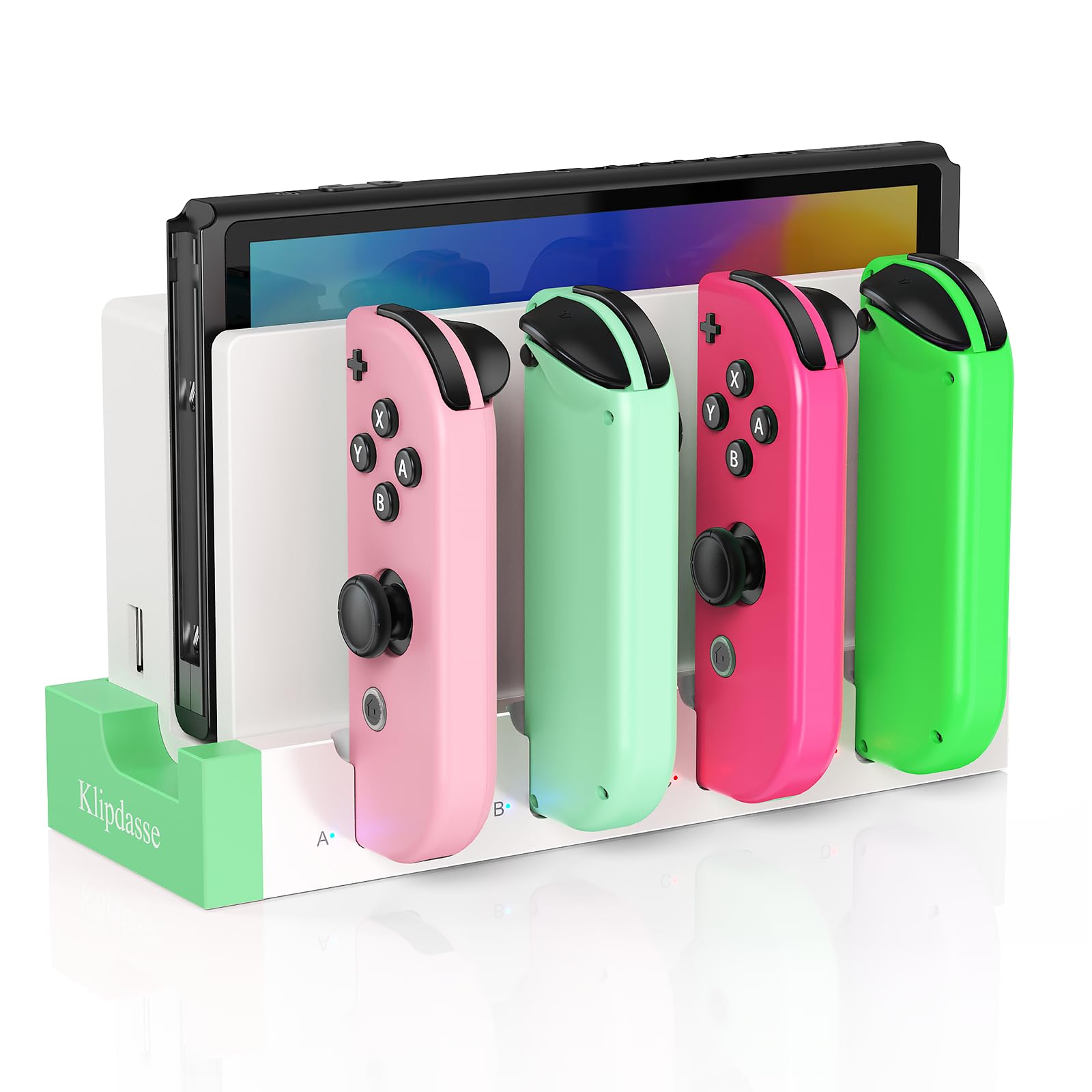 Switch Charger Dock für Nintendo Switch/OLED, Ladestation für Joy-Con 4 Controller, mit LED-Anzeige, Laden Sie bis zu 4 Joycon Controller für Nintendo Switch/OLED