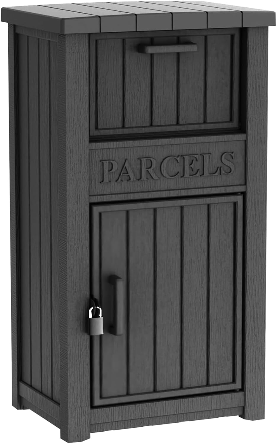 EasyUp Outdoor Package Delivery Box, 60 Gallon Package Box with Lockable Secure Storage, Anti-Theft, Waterproof, for Porch (Black)