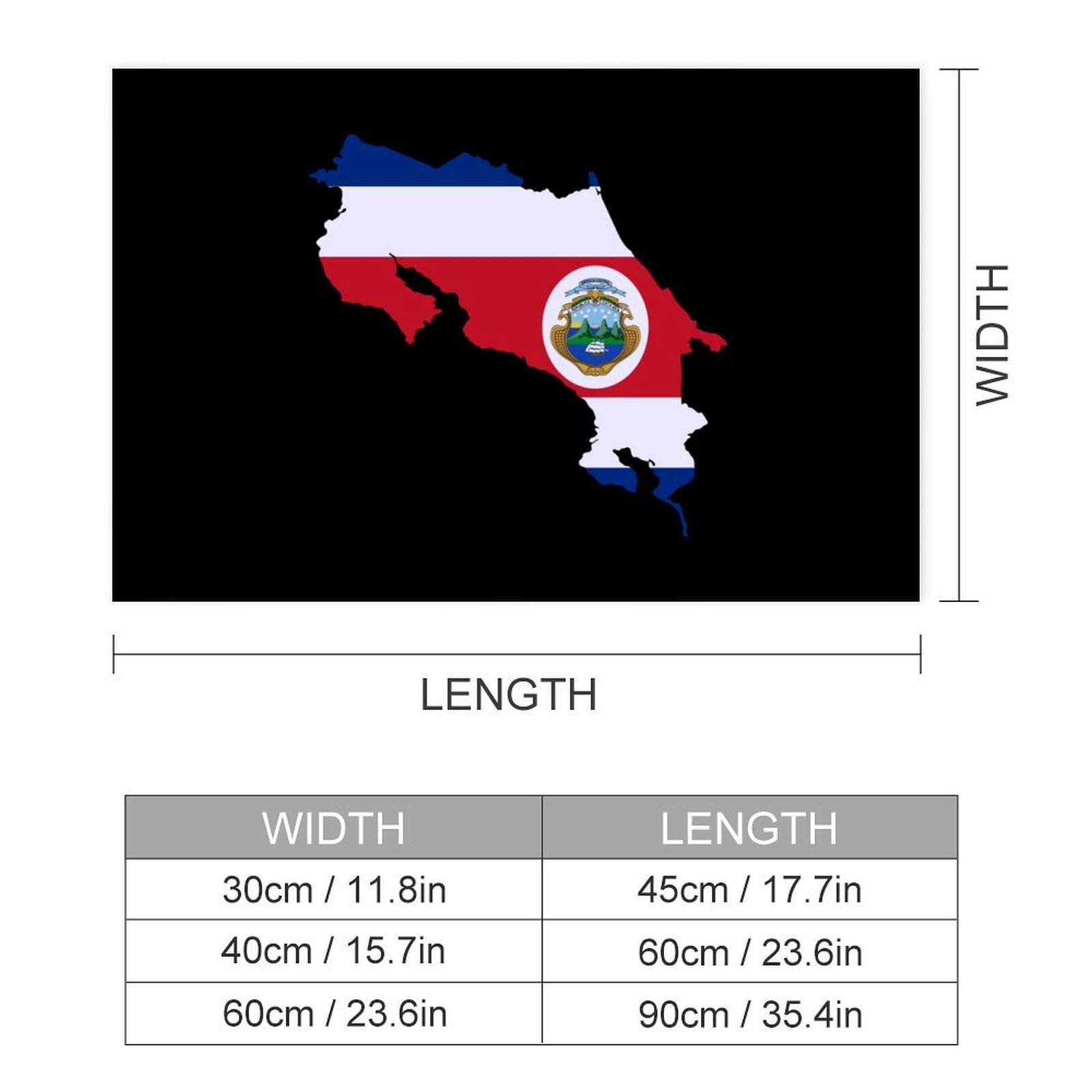 Costa Rica Flag Map Fashion Poster Letters Self Adhesive Wall Art Prints Durable and Waterproof Home Decor 40 * 60?cm?