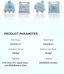 EPOMAKER Creamy Jade 45gf Gaming Keyboard Switches, 100 PCS Linear Switch, 5-Pin Pre-Lubed Switch, with PC/PA66 Case, POK Stem, Compatible with MX Keycaps for Mechanical Keyboard