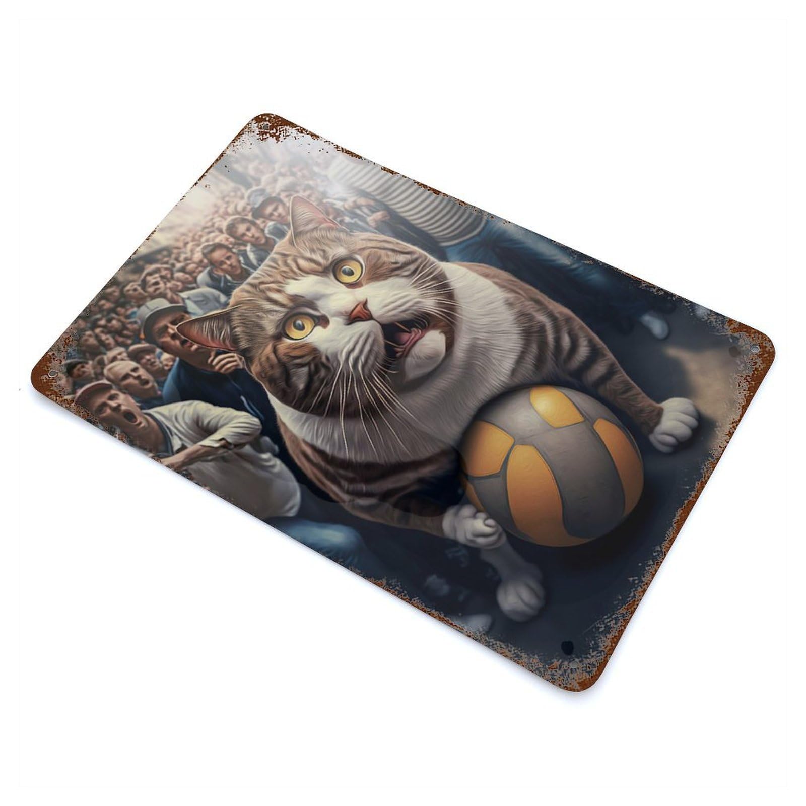Funny Cat Shock Decorative Tin Sign 11.8"x7.9", for Farmhouse, Kitchen And Entryway Decor, Shabby Chic Decor