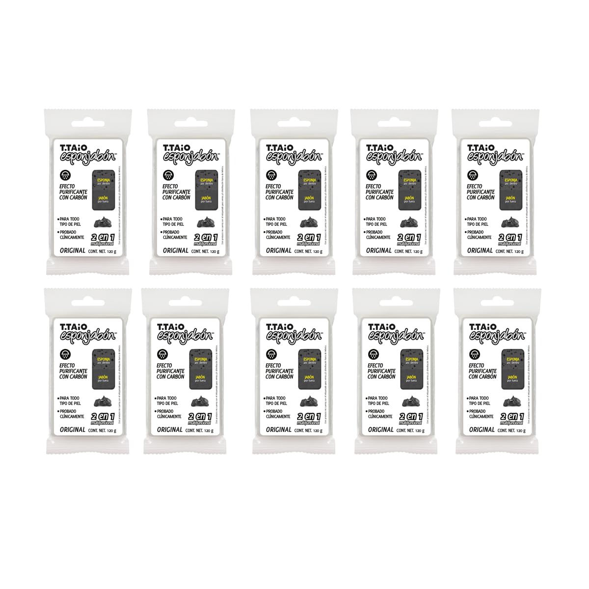 SOAP SPONGE CHARCOAL 10 PACK