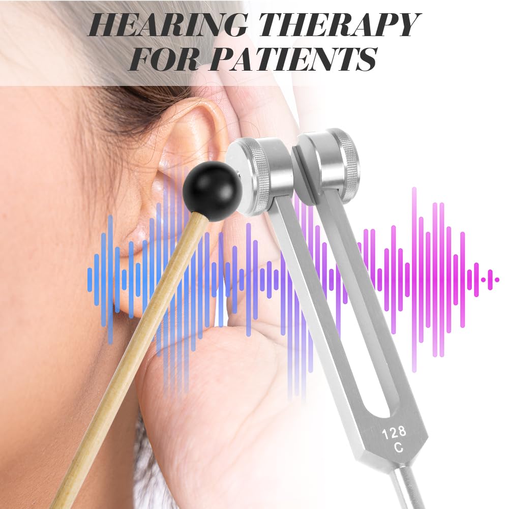 Diapasones, Diapasón de aleación de Aluminio(128Hz, 256Hz, 512Hz), Diapason Musical, Set de Diapasones con Peso para Terapia de Chakras, Terapia de Sonido, Accesorios de Yoga y Meditación
