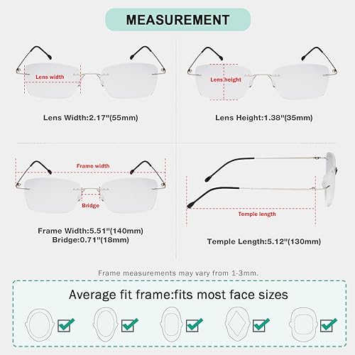 Miniatura 3 de Eyekepper Lentes de lectura sin marco para mujer, lectores ligeros sin montura para mujer