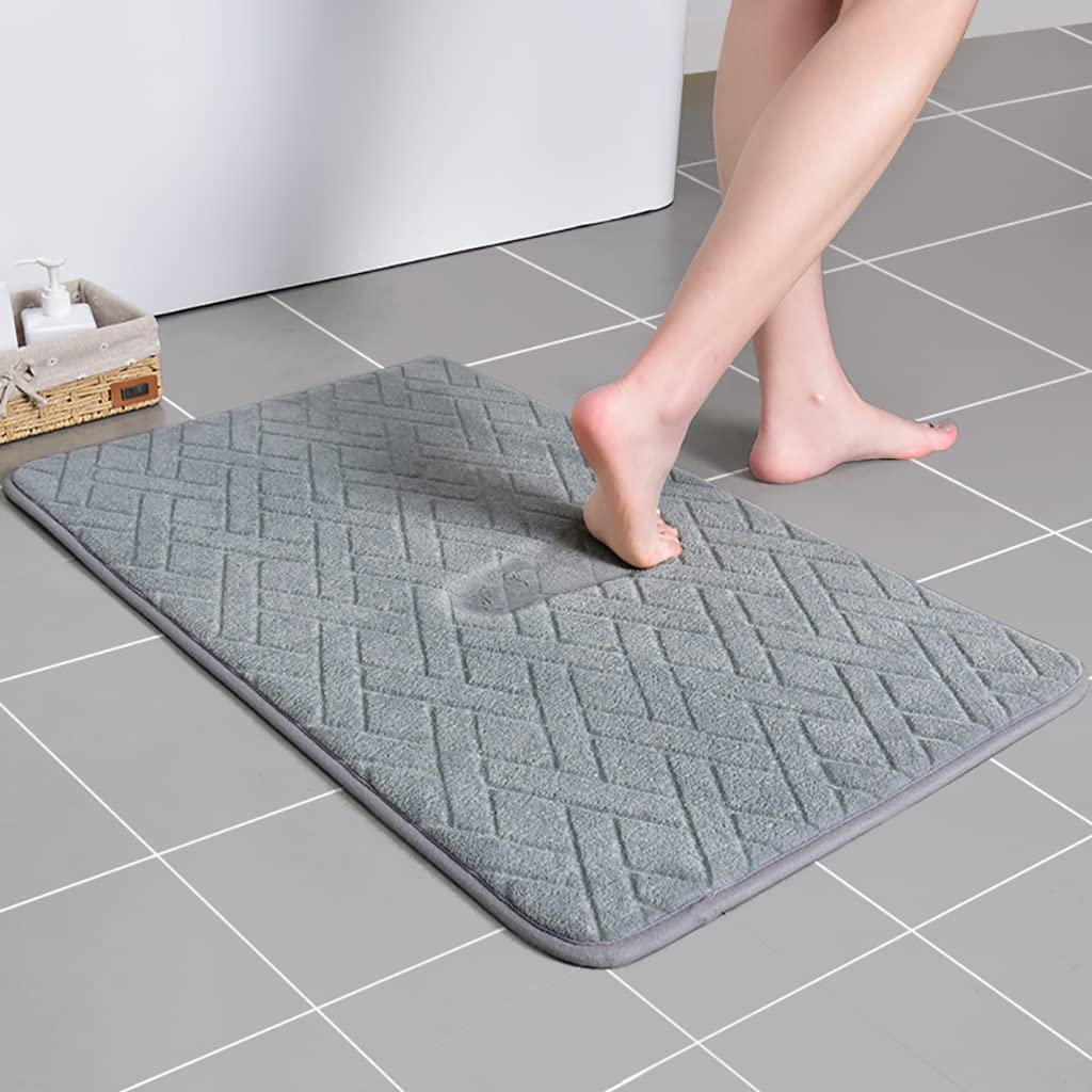 Desconocido Alfombra de baño de Espuma con Memoria, Alfombra de baño Antideslizante, Alfombra de baño superabsorbente para salón/Cocina/Dormitorio, Gris