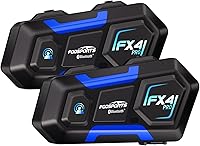 Vista 12 de Fodsports FX7 Auriculares Bluetooth de Malla para Motocicleta de 10 Conductores, Auriculares Bluetooth para Casco de Doble Chip V5.4 con Multitarea