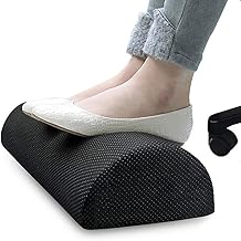 Under Desk Footrest, FOME Premium ergonomic office foot rest with Non-Slip Velvet Cover foot rest office footrest foam cushion Footrest Pillow with Improved High Resiliency Foam for Home Office Travel