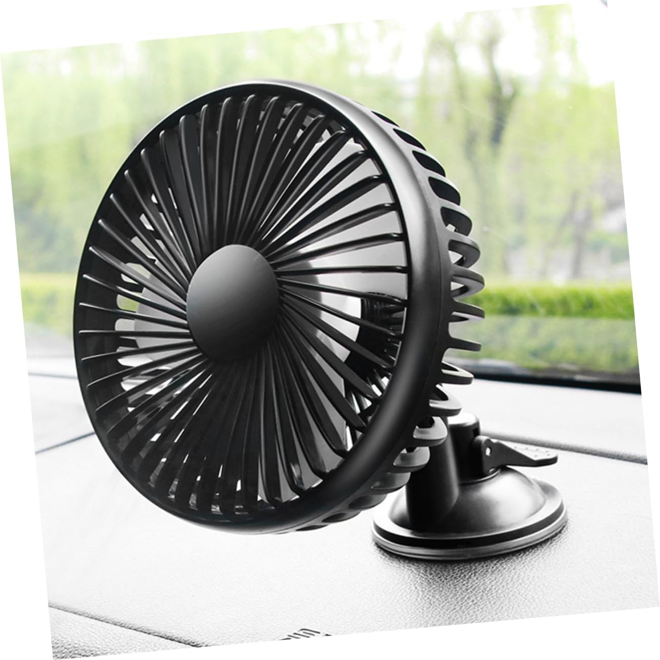 3pcs Portable Car Fan Usb Charging Low Noise Adjustable Rotation for Cooling Vehicle Black