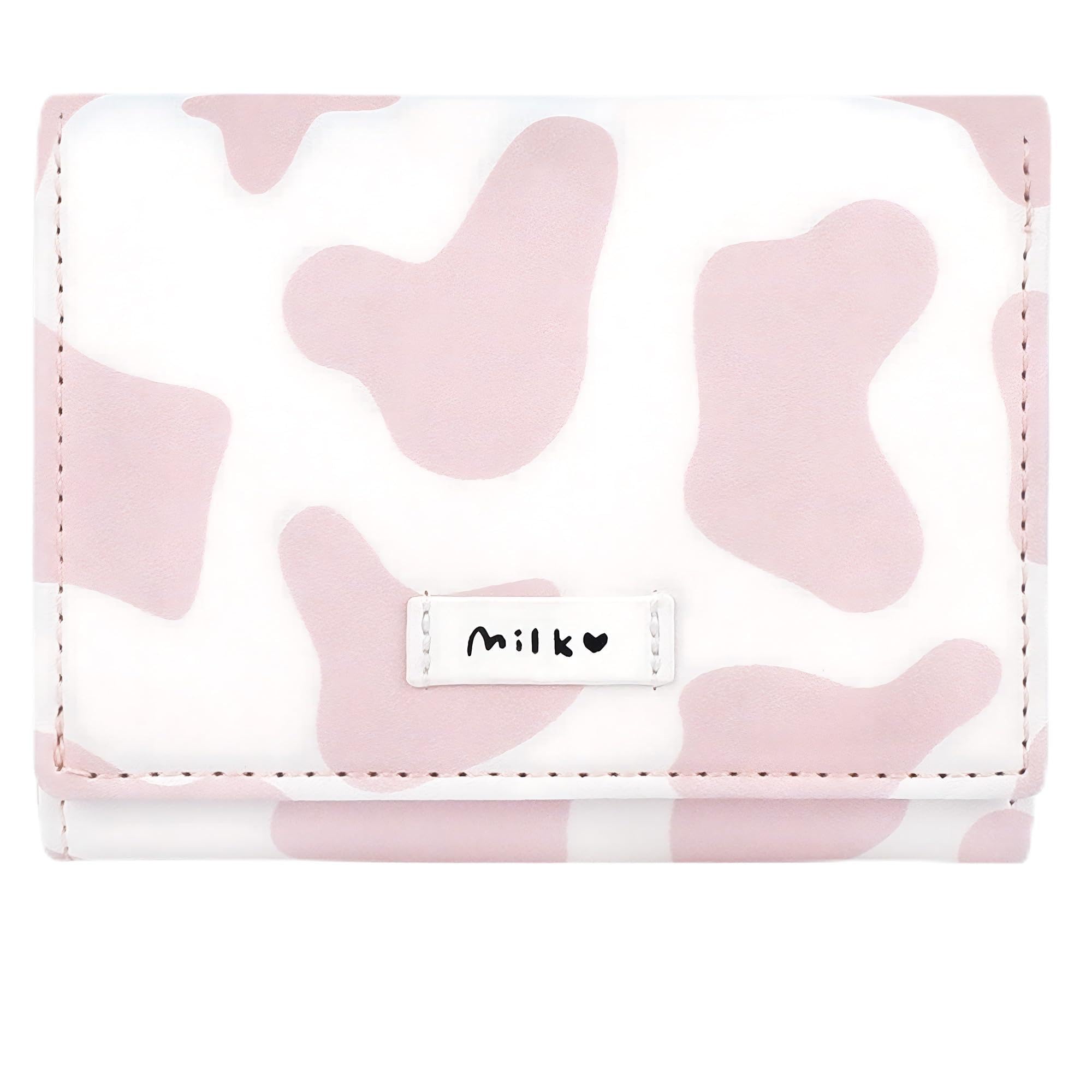 SNCCJ Cute Small Women Wallet with RFID Blocking,Suitable Kid Girls Ladies (Pink Cow)