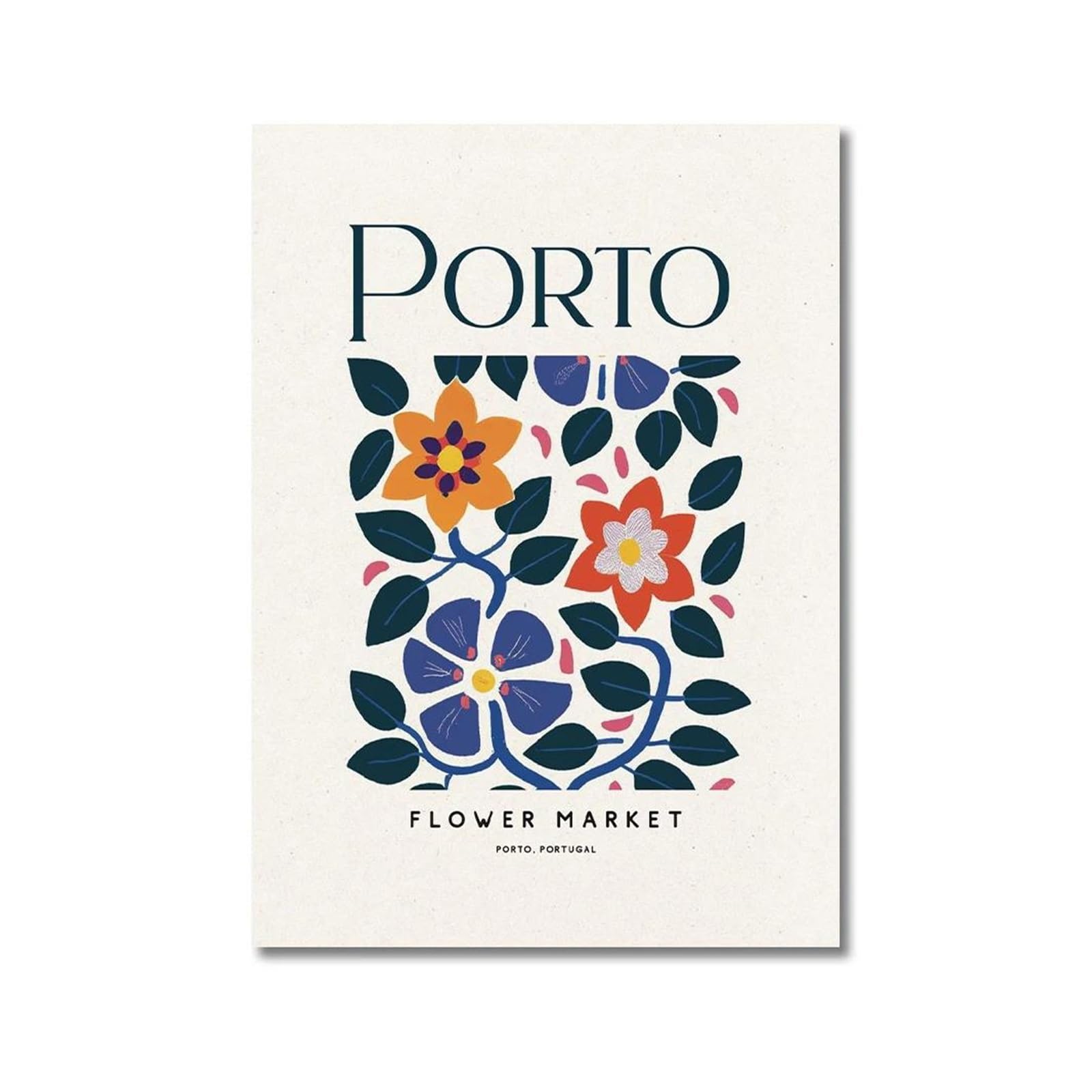 Peinture affiche d'art mural marché aux fleurs Rome Hanovre toile 50x70