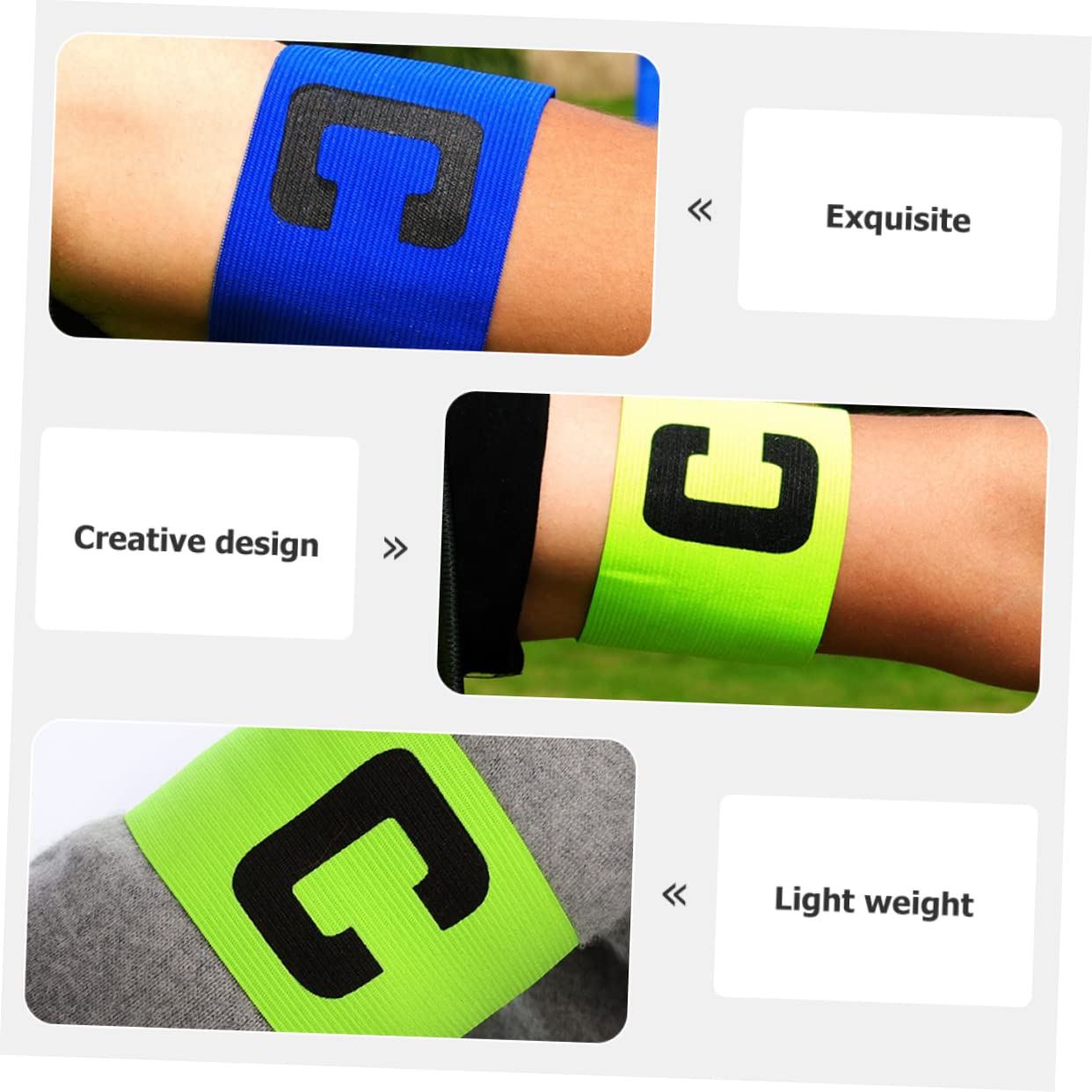 BESPORTBLE 2sets Soccer Captain Arm Band Durable Comfortable Youth Adult Football Wristband 'c' Logo Versatile for Sports 5pcs*2
