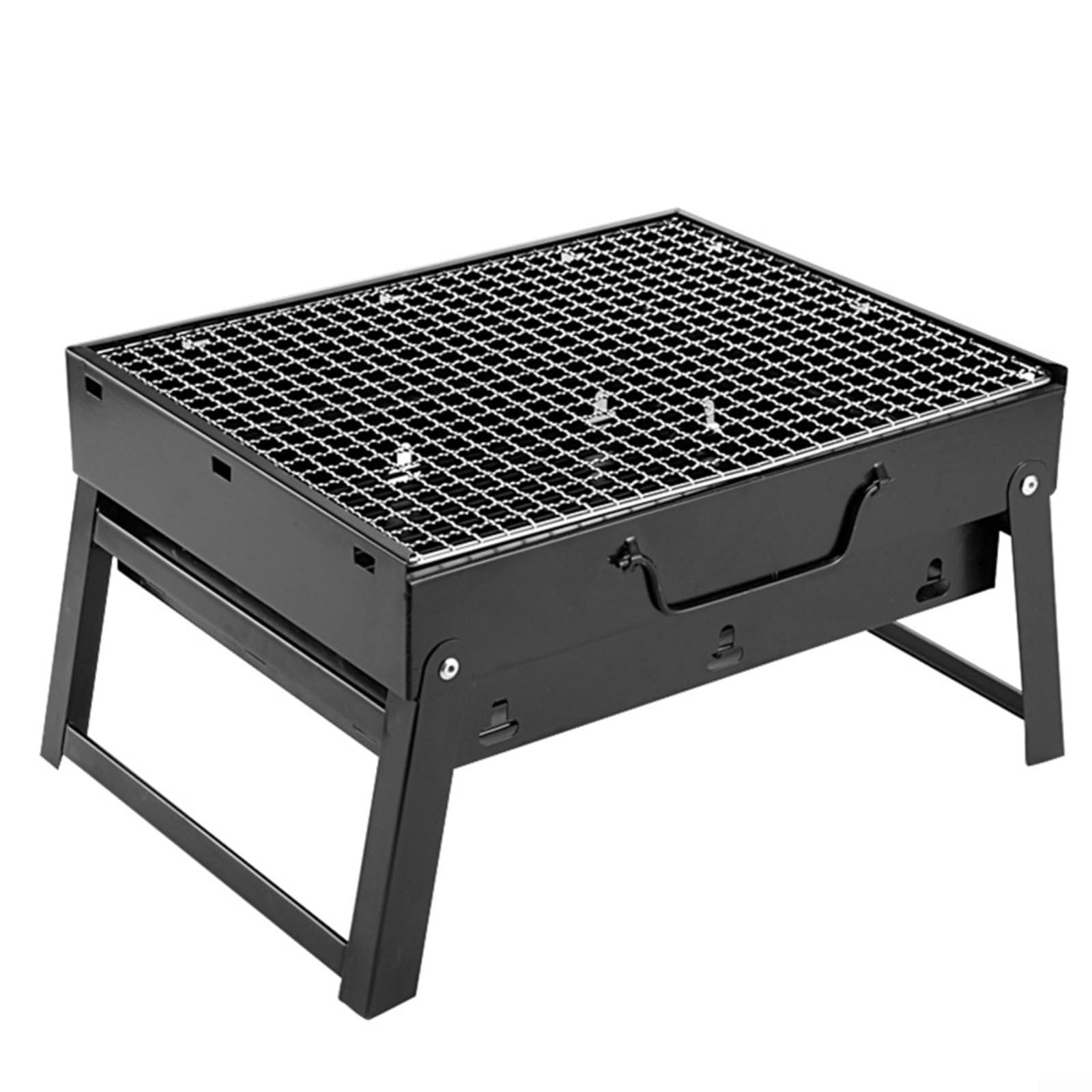Grill Kempingowy, Grill Na Węgiel Drzewny, Grill Ogrodowy, Składany Przenośny Grill, Czarny Piec Ze Stali