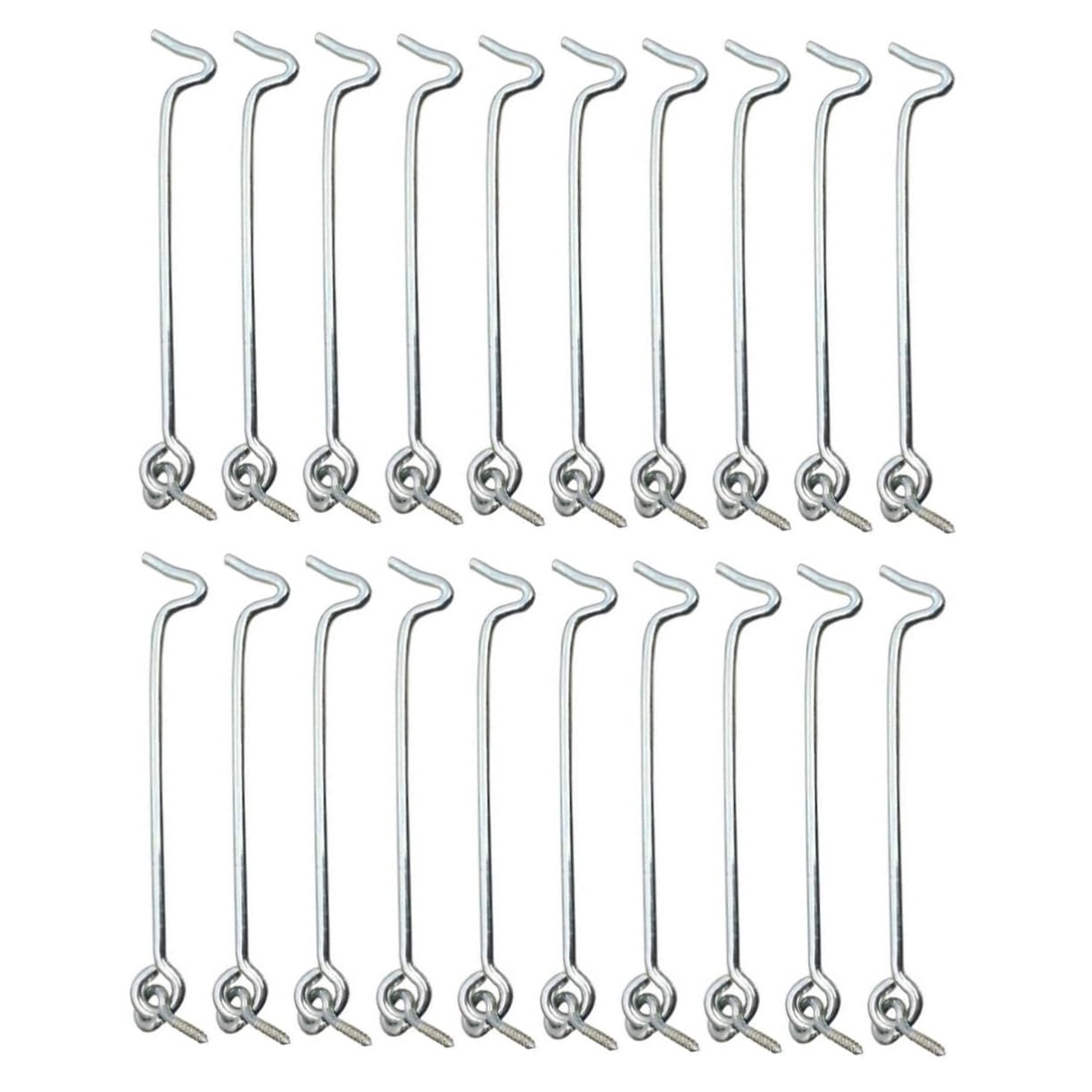 ARTIBETTER 20 Sets Window Door Hook Wind Hook Window Locks End Hook Door Safety Latches Barn Door Lock Barn Door Latch Swivel Hooks Door Hardware Locks Door Hook Lock Silver Carbon Steel