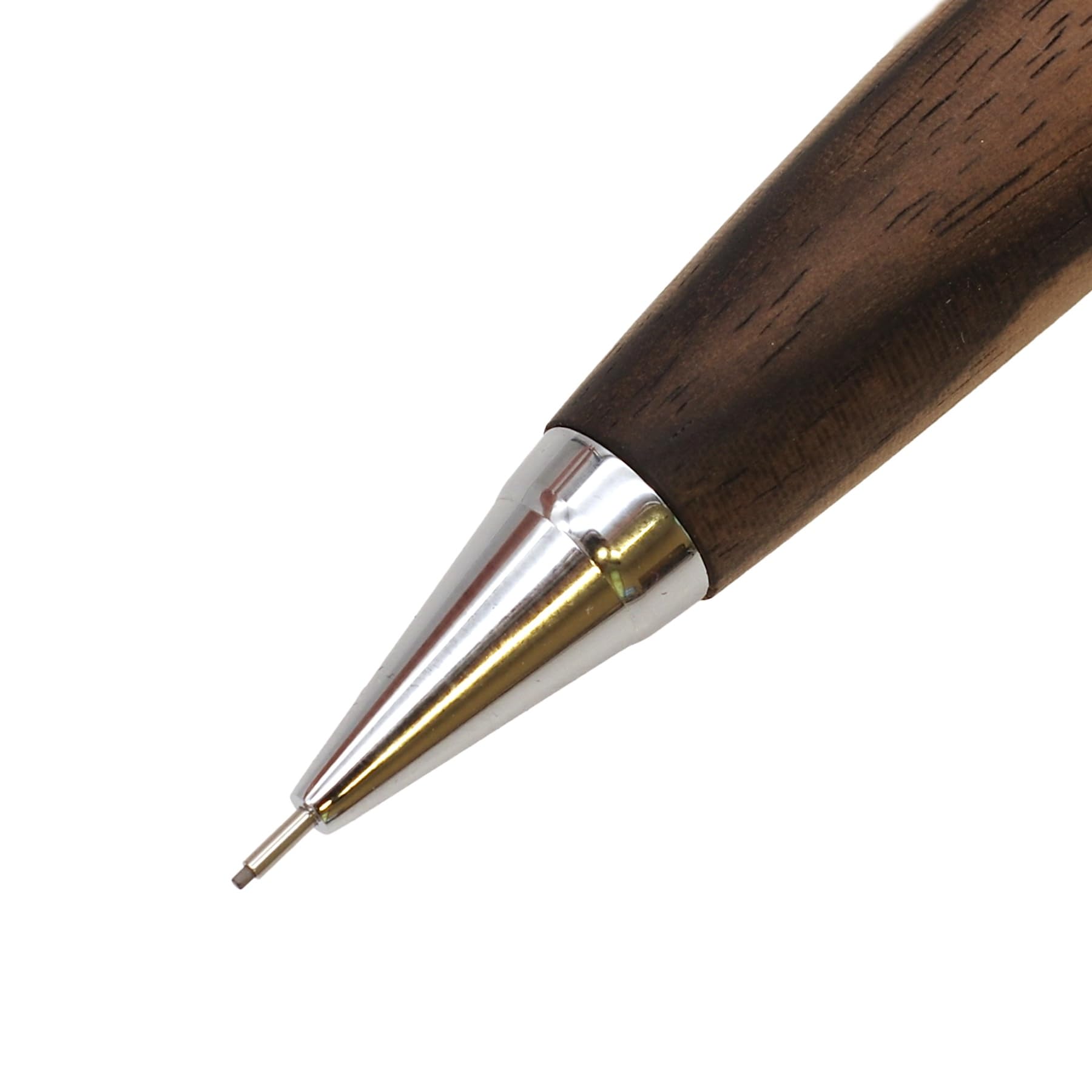 平井木工挽物所黒柿c300系ボールペンペンレスト・定規付き木軸ペン