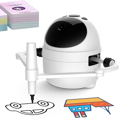 Robot de dibujo para niños, juguetes educativos, kit de aprendizaje de dibujo creativo con 150 tarjetas de palabras, regalo para niñas y niños de 4,