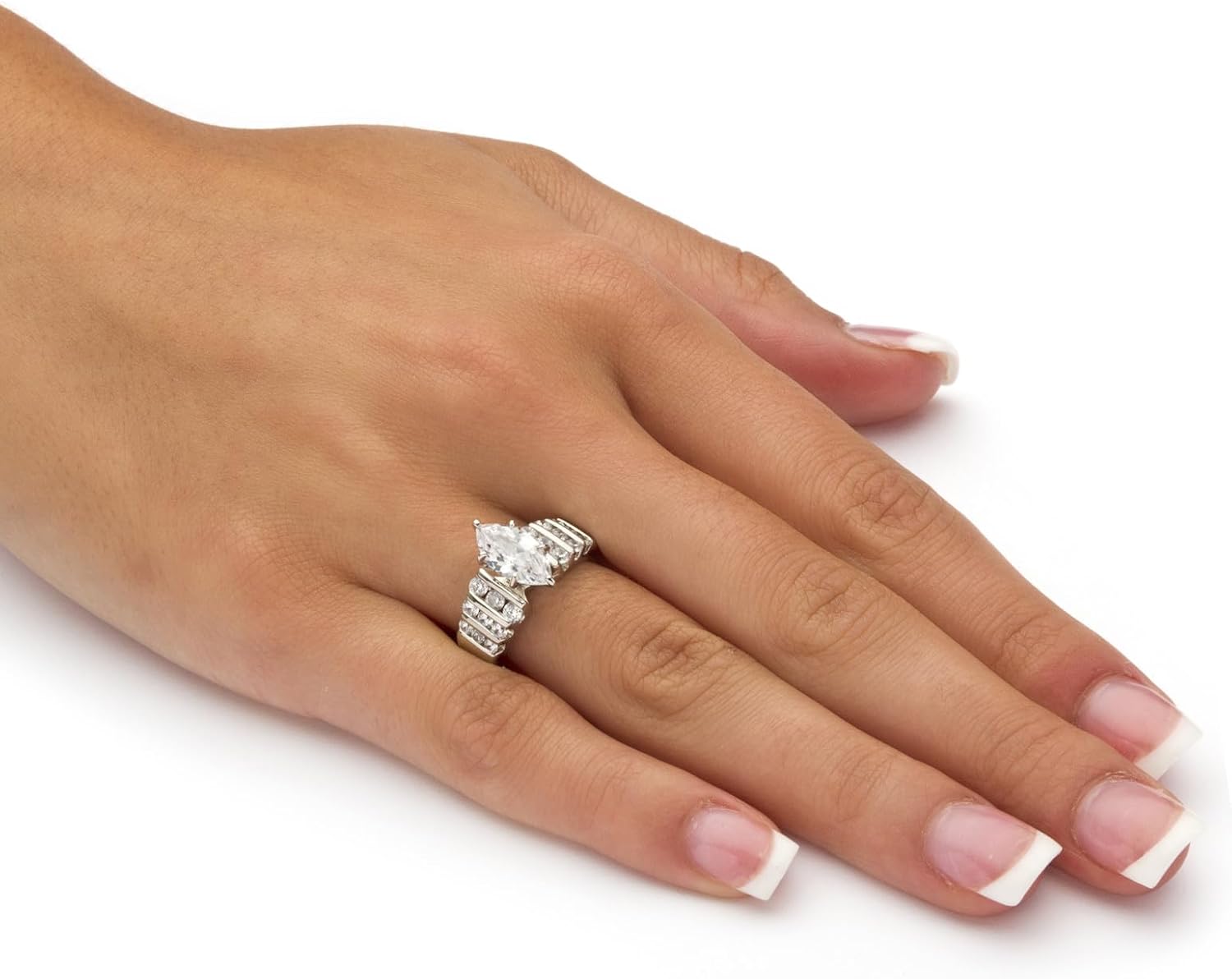 2CT Marquise Cut Diamond Wedding Engagement Ring for Women 14K White Gold Plated 925 Sterling Silver