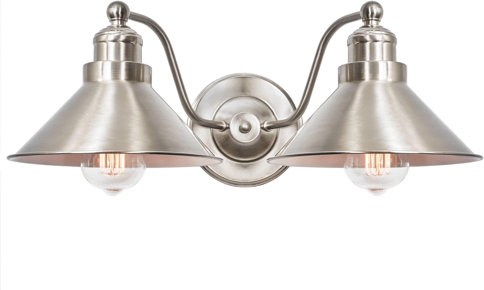 Kira Home Welton 19" Modern Industrial 2-Light Wall Sconce, Brushed Nickel Finish